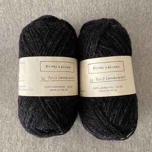 NWT Biches & Buches Le Petit Lambswool Colour Very Dark Grey Lot of 2